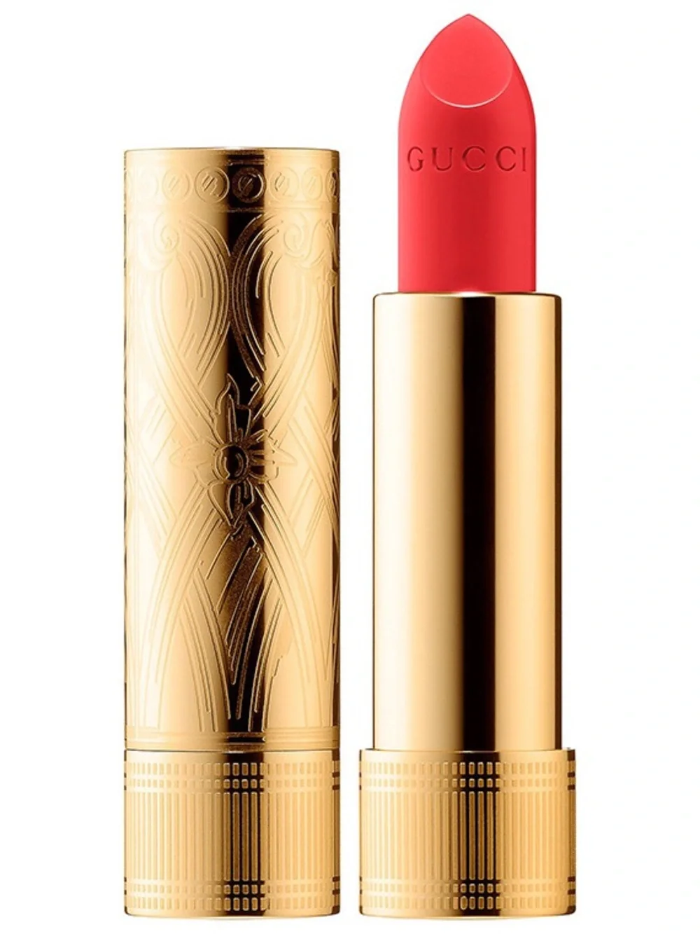 Gucci Satin Lipstick: #300 Sadie Firelight (Coral Red-Orange)